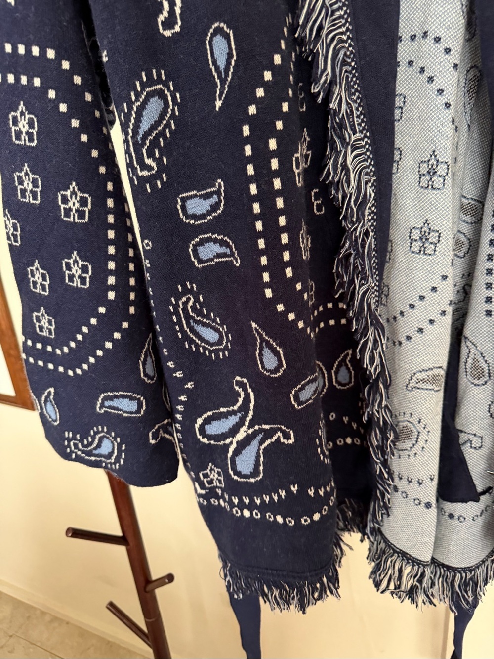 NWT Gap Bandana Fringe Cardigan Navy - Picture 6 of 6